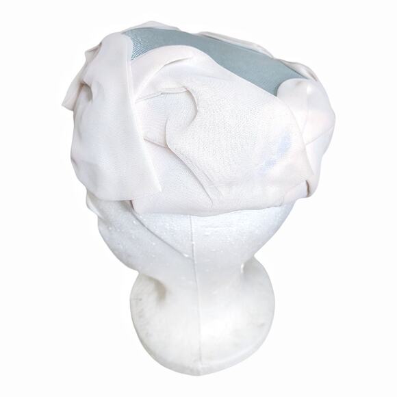 Vintage Hat 1960's Pillbox Organza Leaf Garden Party Day Hat Vintage Accessories - Picture 3 of 6